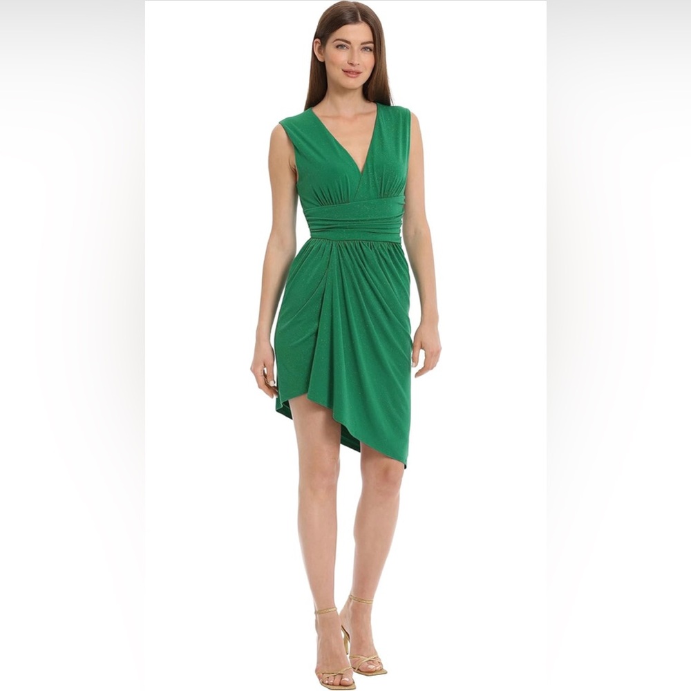 MAGGY LONDON NWOT SIZE 4 AURELIE GREEN GLITTER FORMAL DRESS $138 RETAIL